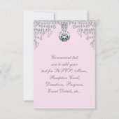 シルバーダイヤモンド ピンク スイート16 バースデーパーティー RSVP (裏面)