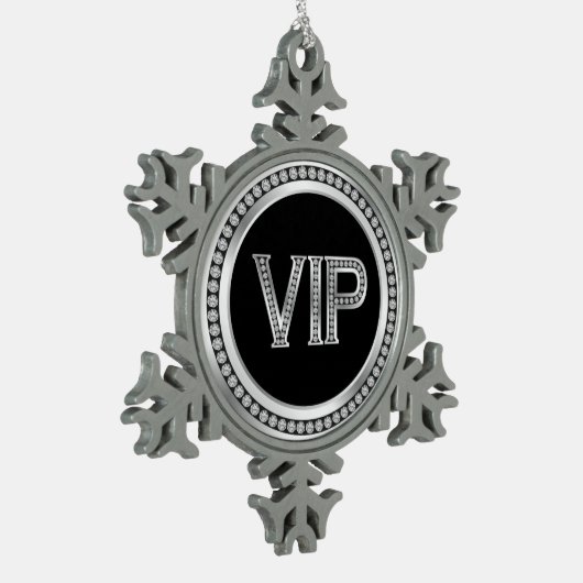 シルバーダイヤモンドVIPクリスマス スノーフレークピューターオーナメント (左)