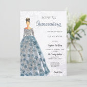 シルバーダスティブルースパークルドレスキンセアニェラ 招待状 (スタンド正面)