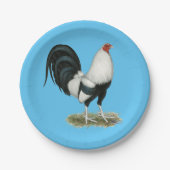 シルバーダックウィングゲームコック ペーパープレート (正面)