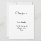 シルバーダマスクの青とストライプモノグラム 招待状 (裏面)