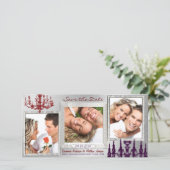 シルバーダマスクシャンデリアレッド&プラム日付を保存 セーブザデート (スタンド正面)