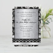シルバーダマスクスワーズ結婚式招待状 招待状 (スタンド正面)