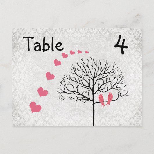 シルバーダマスクハニーサックルバーズテーブル番号カード ポストカード (裏面)