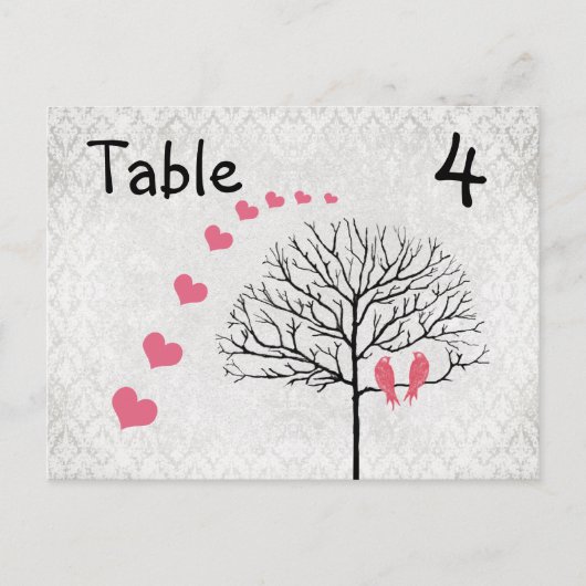 シルバーダマスクハニーサックルバーズテーブル番号カード ポストカード (正面)