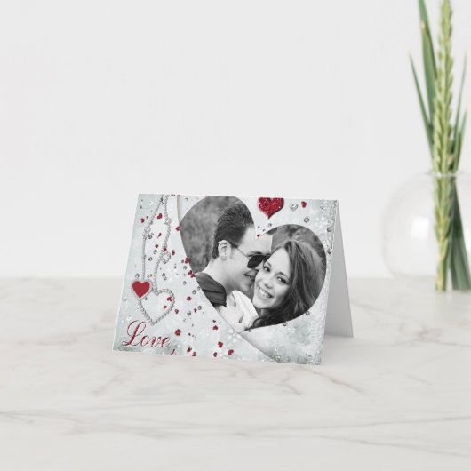 シルバーダマスクフォトハートノテカード シーズンカード (正面)