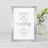 シルバーダマスクフローラ結婚式招待状 招待状 (スタンド正面)