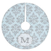 シルバーダマスクレースモノグラムイニシャルツリースカート ブラッシュドポリエステルツリースカート (正面)