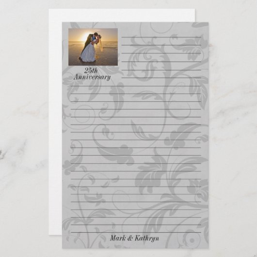 シルバーダマスク結婚記念日 便箋 (正面/裏面)