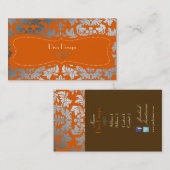 シルバーダマスク/バーントオレンジ/チョコレート 名刺 (正面/裏面)