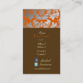 シルバーダマスク/バーントオレンジ/チョコレート 名刺 (裏面)