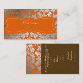 シルバーダマスク/バーントオレンジ/チョコレート 名刺 (正面/裏面)