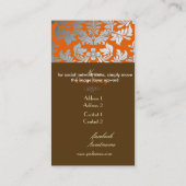 シルバーダマスク/バーントオレンジ/チョコレート 名刺 (裏面)