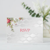 シルバーダマスク 結婚式 RSVP フローラル (スタンド正面)