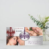 シルバーダマスクChandelier日付写真を保存 セーブザデート (スタンド正面)