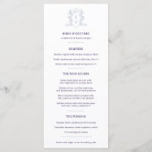 シルバーダークパープルクラウンクレスト結婚モノグラム メニュー (裏面)