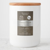 シルバーダークブラウン木目の製品ラベルのロゴ フードラベル (正面)