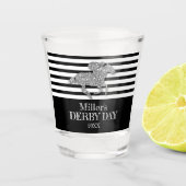 シルバーダービーデイレースホース白黒ストライプ ショットグラス (正面)