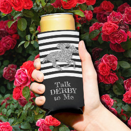 シルバーダービーレースホース白黒ストライプ スリム缶クーラー