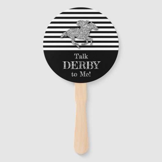 シルバーダービーレースホース白黒ストライプ ハンドファン (裏面)