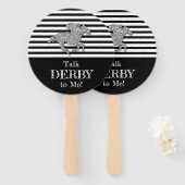 シルバーダービーレースホース白黒ストライプ ハンドファン (正面&裏面)