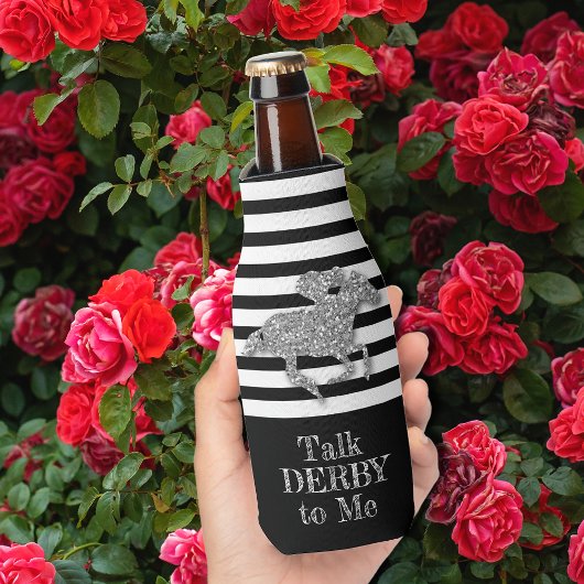 シルバーダービーレースホース白黒ストライプ ボトルクーラー