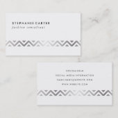シルバーチェブロンパターン 名刺 (正面/裏面)