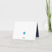 シルバーチェーンハートオンネイビーブルーサテン サンキューカード (裏面)