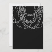 シルバーチェーンブラックヒップホップダンスバースデーパーティー 招待状 (裏面)