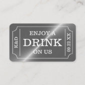 シルバーチケットスタイル "私たちと一緒にドリンクを楽しんで" エンクロージャーカード (正面)