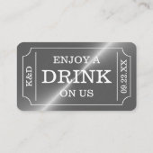 シルバーチケットスタイル "私たちと一緒にドリンクを楽しんで" エンクロージャーカード (裏面)