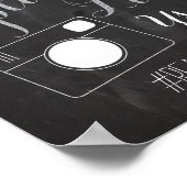 シルバーチョークとグリッター結婚のハッシュラベル記号 ポスター (角)