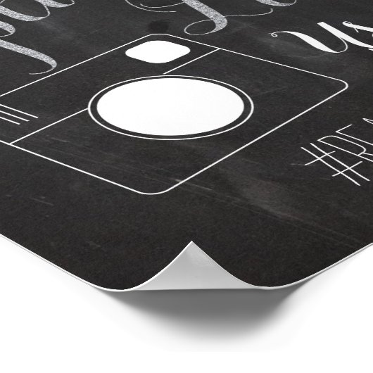 シルバーチョークとグリッター結婚のハッシュラベル記号 ポスター (角)