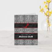 シルバーチータプリントパーソナライズされたデラックス カード (黄色い花)