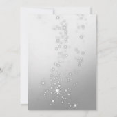 シルバーツリーの枝、女の子の企業のクリスマスパーティー 招待状 (裏面)