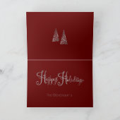 シルバーツリー スクリプト 名前 エレガントな ホリデーシーズン シーズンカード (内部)