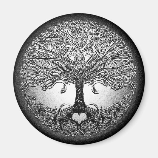 シルバーツリー(ハート付き) マグネット (正面)