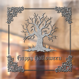 シルバーツリ不気味ーハロウィーン ウィンドウサイン