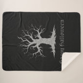 シルバーツリ不気味ーハロウィーン シェルパブランケット (正面(横))