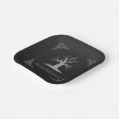 シルバーツリ不気味ーハロウィーン ペーパープレート (傾斜あり)