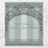 シルバーティアラクラウン&ダイヤモンドきらきら光るワインラベル ワインラベル (シングルラベル)