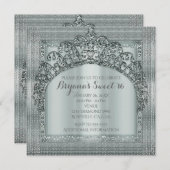 シルバーティアラクラウン&ダイヤモンドきらきら光る招待状 招待状 (正面/裏面)
