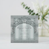 シルバーティアラクラウン & ダイヤモンド ブリングの招待状 招待状 (スタンド正面)