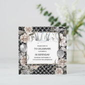 シルバーティアラシャビーシックなフローラマーメイドはかりで測 招待状 (スタンド正面)