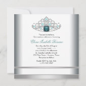 シルバーティアラティール（緑がかった色）ブルーキンセアニェラ 招待状 (裏面)