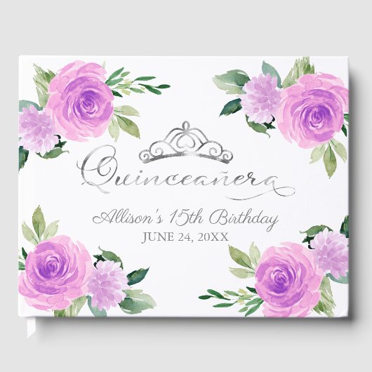 シルバーティアラライトパープルフローラキンセアニェラ ゲストブック (正面)