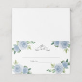 シルバーティアラライトブルーフローラキンセアニェラパーティー プレイスカード (外部開封)