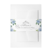 シルバーティアラライトブルーフローラキンセアニェラ 招待状ベリーバンド (正面例)