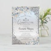 シルバーティアラ、ダイアモンズブルーフラワーズキンセアニラ 招待状 (スタンド正面)