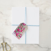 シルバーティンセルツリーとヴィンテージクリスマスオーナメント ギフトタグ (より糸付き)